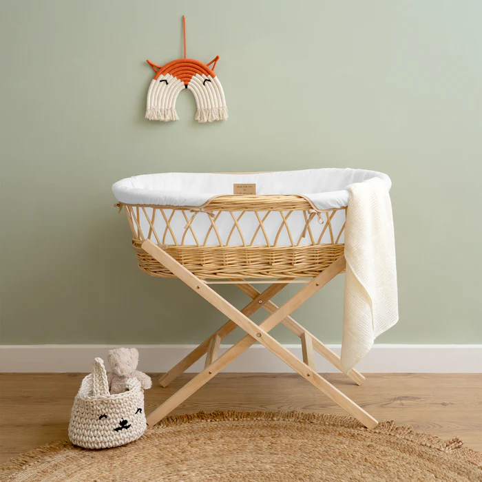 Clair de Lune Organic Natural Wicker Moses Basket My First Nursery