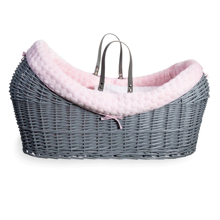 Clair de Lune Marshmallow Grey Wrapover Noah Pod Moses Basket My First Nursery