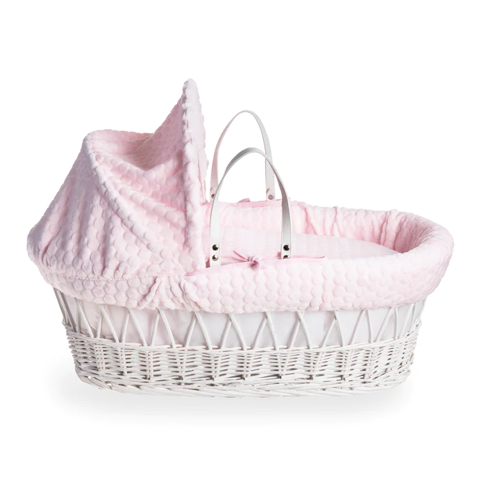 Pink and white moses cheap basket