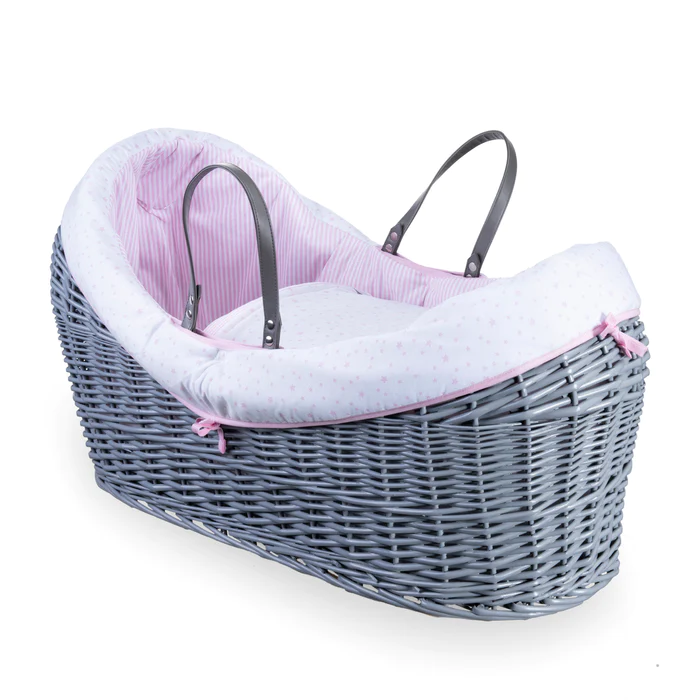 Clair de Lune Stars Stripes Grey Wrapover Noah Pod Moses Basket