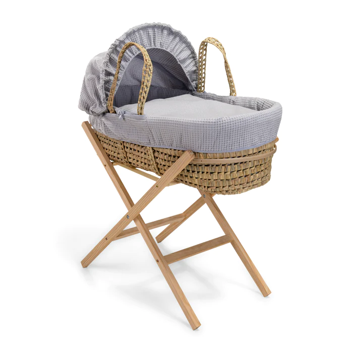 Clair de Lune Waffle Palm Moses Basket My First Nursery