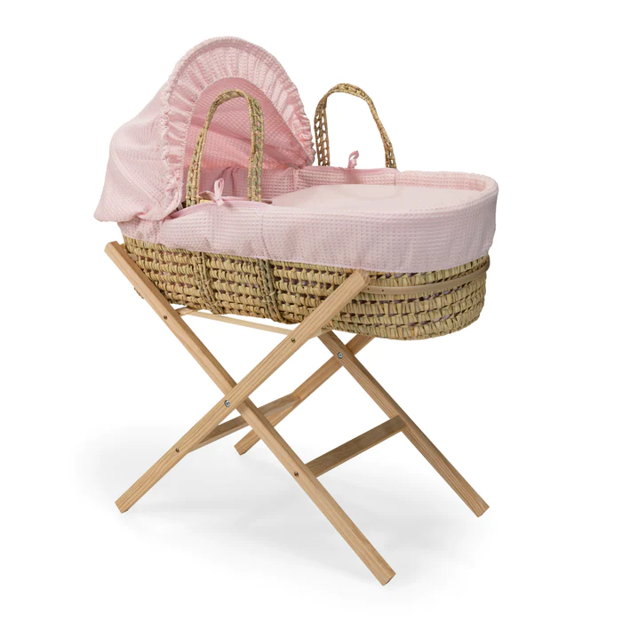 Clair de Lune Waffle Palm Moses Basket My First Nursery