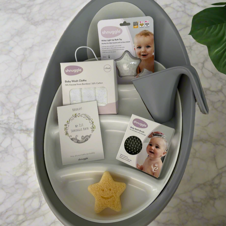 Shnuggle Piece Newborn Baby Bath Time Bundle Complete Set – My
