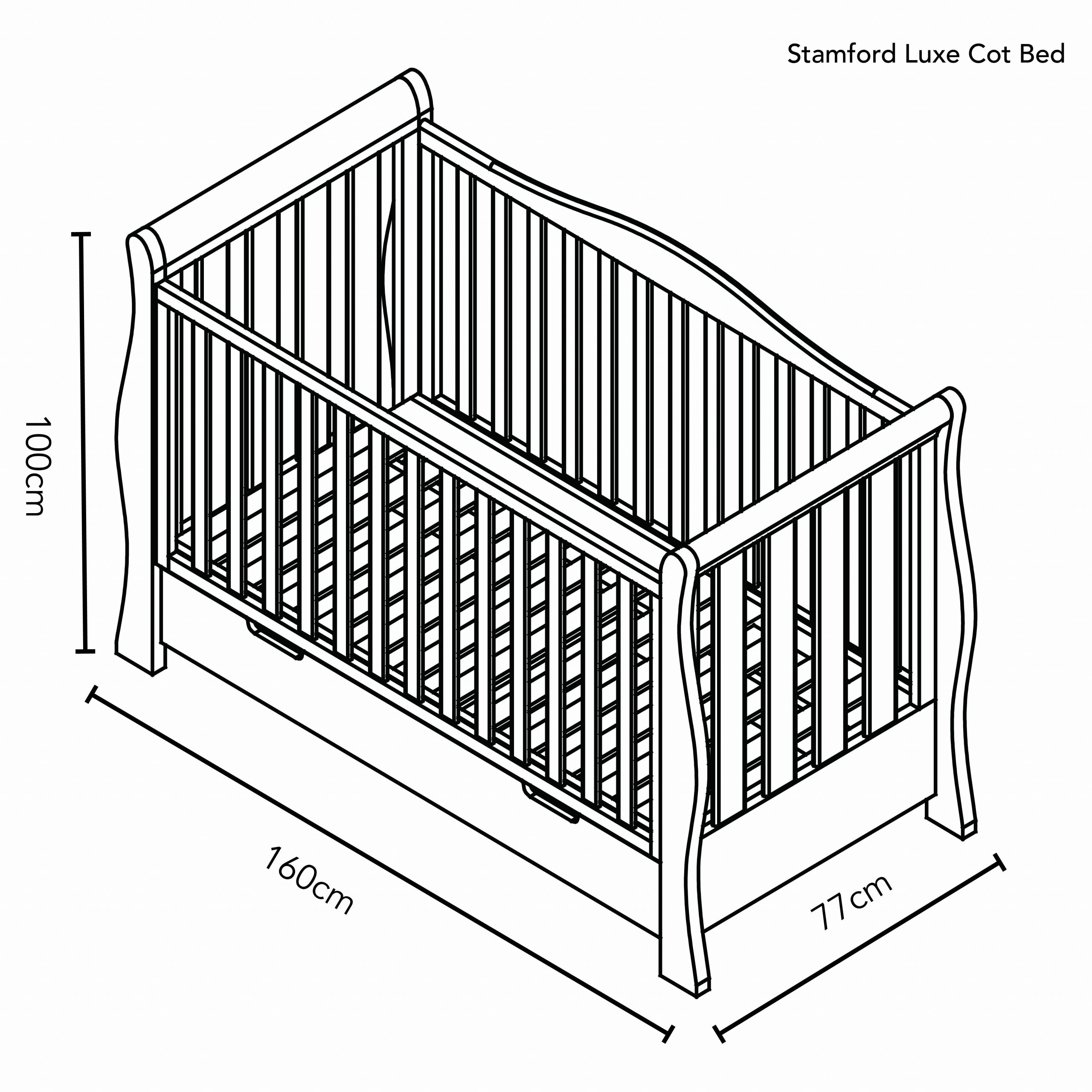 Obaby Stamford Luxe Sleigh Nursery Room Cot Bed – My First Nursery