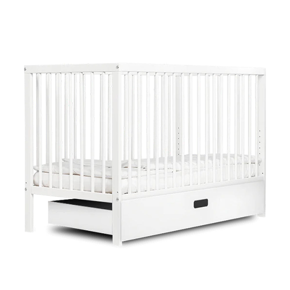 Mokee Mini Cot Bed Under Drawer Storage 120x60 cm – My First Nursery